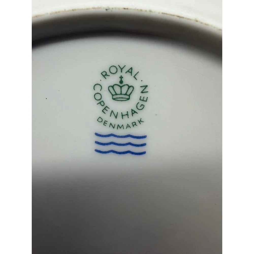 Royal Copenhagen White Half Lace Salad Plates Set of 2 Danish Fluted Porcelain
